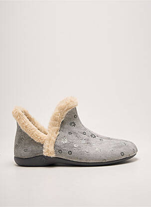 Chaussons/pantoufles tissage velours talon plat jusqu'à 3cm gris CHIC & RELAX femme