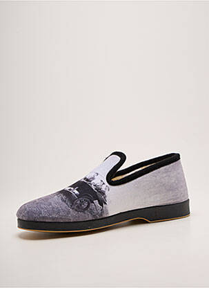 Chaussons/pantoufles bout rond bout rond gris CHIC & RELAX homme