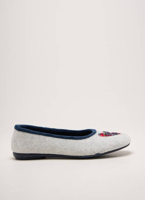 Chaussons/pantoufles bout rond talon plat jusqu'à 3cm bleu CHIC & RELAX femme