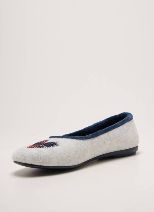 Chaussons/pantoufles bout rond talon plat jusqu'à 3cm bleu CHIC & RELAX femme