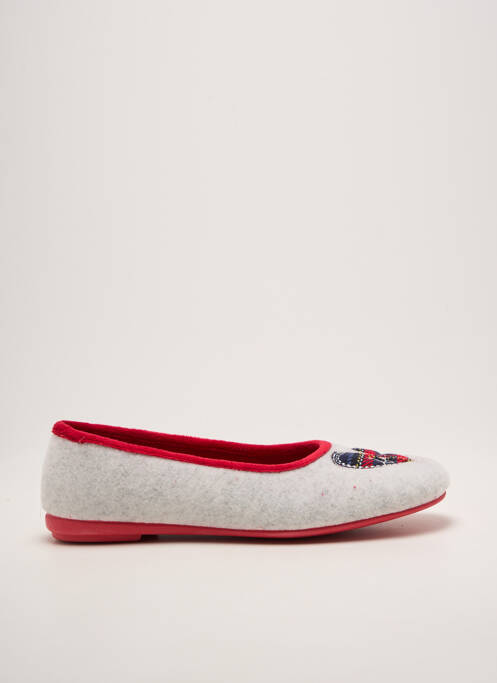 Chaussons/pantoufles bout rond talon plat jusqu'à 3cm rouge CHIC & RELAX femme