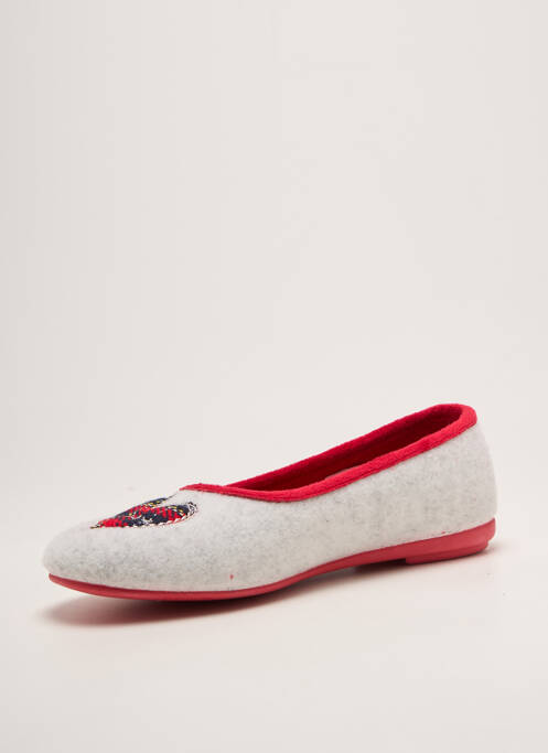Chaussons/pantoufles bout rond talon plat jusqu'à 3cm rouge CHIC & RELAX femme