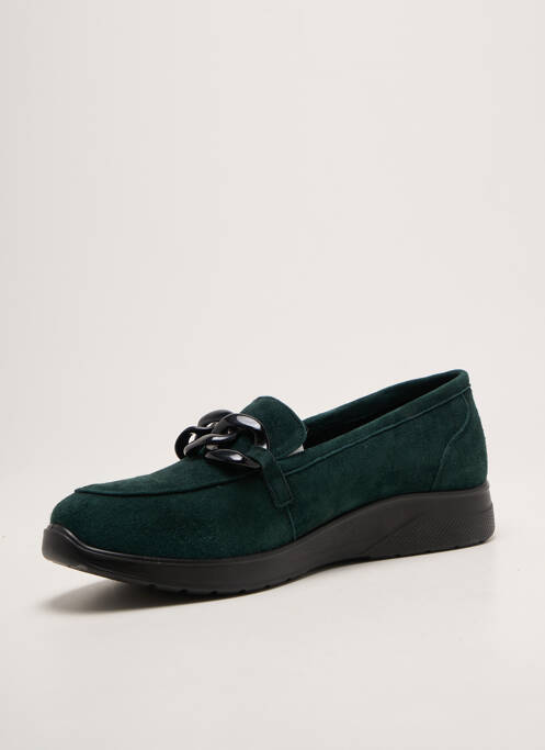 Mocassins bout rond talon plat jusqu'à 3cm vert INFINI femme