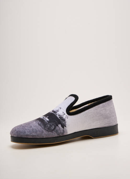 Chaussons/pantoufles bout rond bout rond gris CHIC & RELAX homme