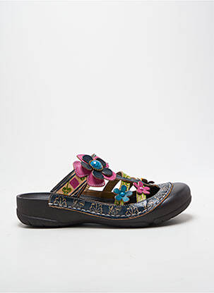 Mules/sabots talon plat jusqu'à 3cm bleu LAURA VITA femme