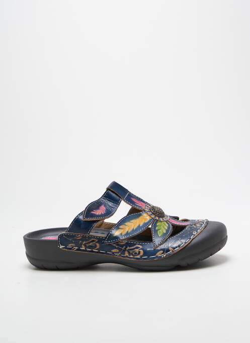 Mules/sabots talon plat jusqu'à 3cm bleu LAURA VITA femme