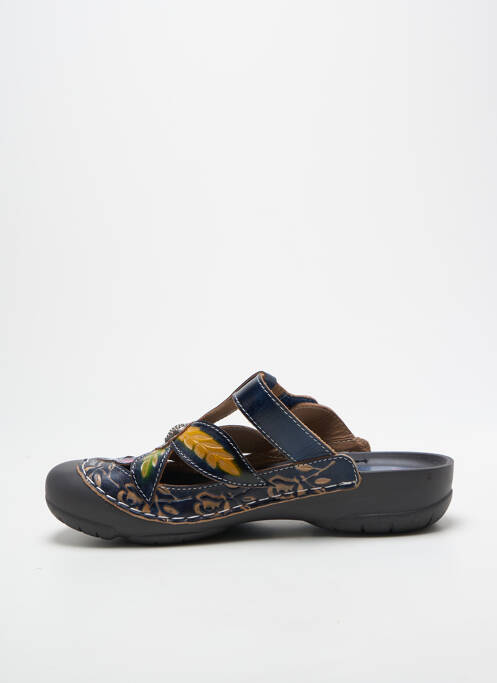 Mules/sabots talon plat jusqu'à 3cm bleu LAURA VITA femme