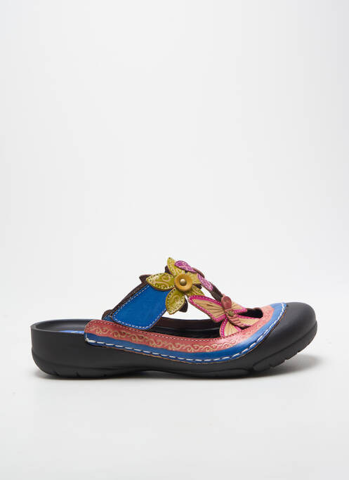 Mules/sabots talon plat jusqu'à 3cm bleu LAURA VITA femme