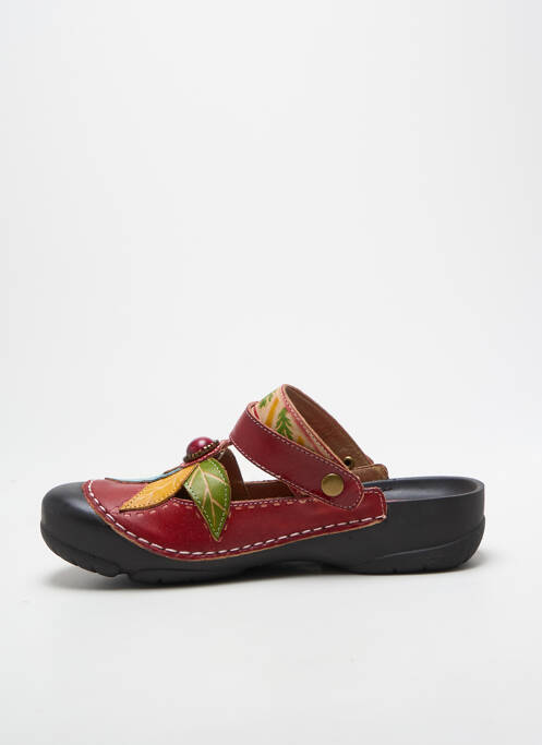Mules/sabots talon plat jusqu'à 3cm rouge LAURA VITA femme