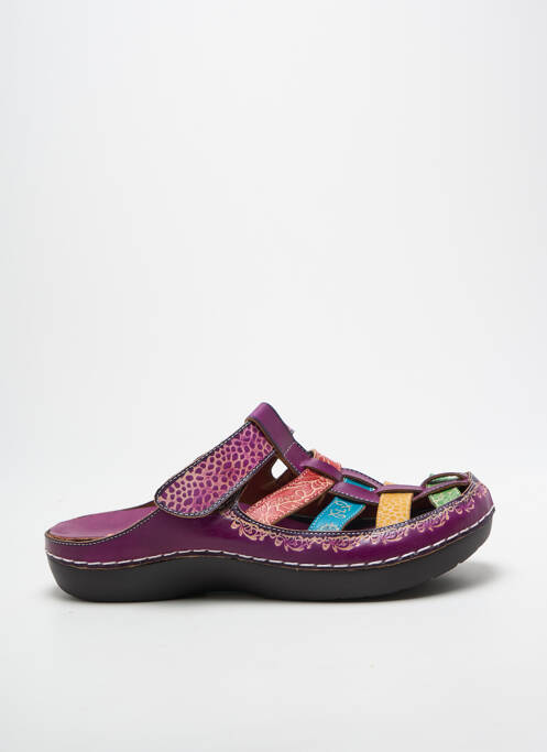 Mules/sabots talon plat jusqu'à 3cm violet LAURA VITA femme