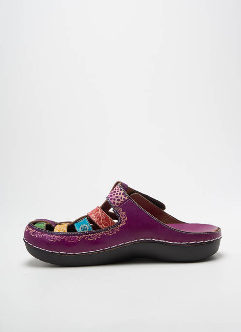 Mules/sabots talon plat jusqu'à 3cm violet LAURA VITA femme
