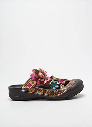 Mules/sabots talon plat jusqu'à 3cm marron LAURA VITA femme