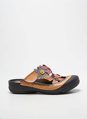 Mules/sabots talon plat jusqu'à 3cm marron LAURA VITA femme