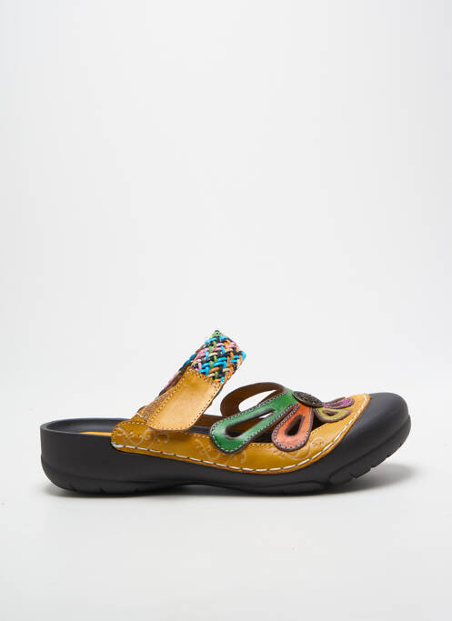 Mules/sabots talon plat jusqu'à 3cm jaune LAURA VITA femme