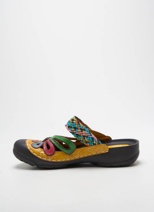 Mules/sabots talon plat jusqu'à 3cm jaune LAURA VITA femme