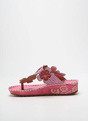 Tongs voute plantaire talon de 4 à 6cm rose LAURA VITA femme
