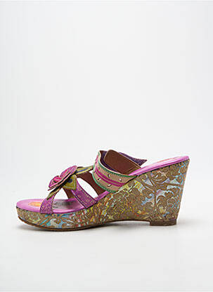 Mules/sabots bout ouvert talon de 7 à 9cm rose LAURA VITA femme