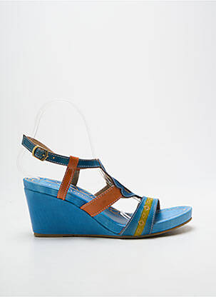 Sandales/nu pieds talon compensé talon de 7 à 9cm bleu LAURA VITA femme