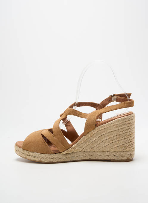 Espadrilles fermeture boucle(s) talon de 7 à 9cm marron CARMEN SAIZ femme