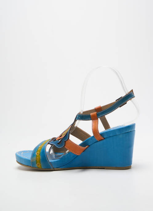 Sandales/nu pieds talon compensé talon de 7 à 9cm bleu LAURA VITA femme