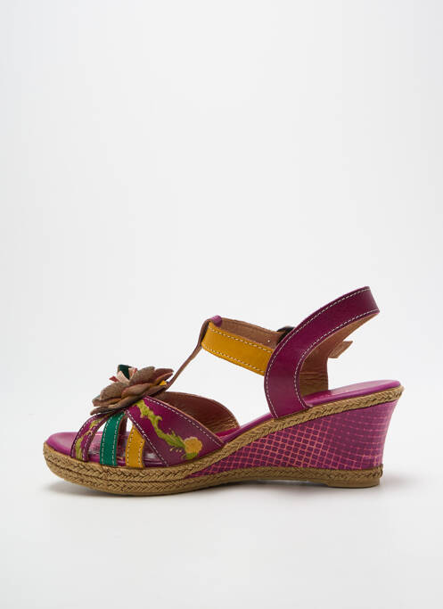 Sandales/nu pieds talon compensé talon de 7 à 9cm violet LAURA VITA femme