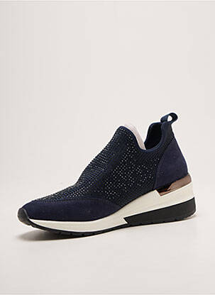 Baskets bout rond talon de 4 à 6cm bleu REQINS femme
