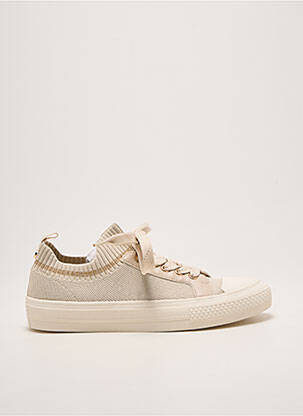Baskets bout rond talon plat jusqu'à 3cm beige REQINS femme
