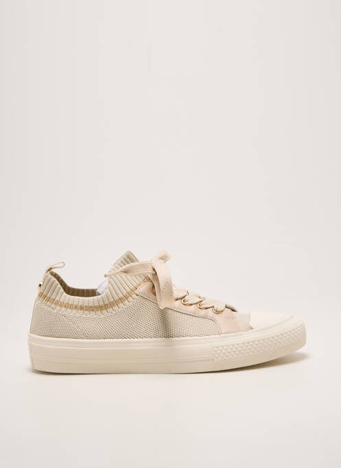 Baskets bout rond talon plat jusqu'à 3cm beige REQINS femme