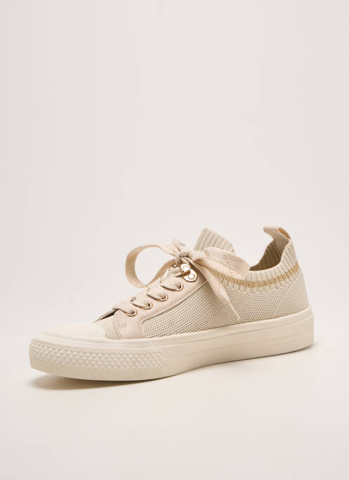 Baskets bout rond talon plat jusqu'à 3cm beige REQINS femme