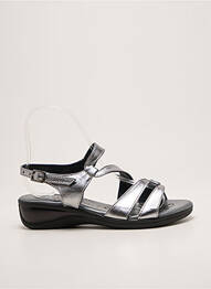 Sandales/nu pieds tissage satiné talon de 4 à 6cm argent SAIMON femme