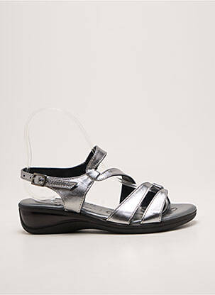 Sandales/nu pieds tissage satiné talon de 4 à 6cm argent SAIMON femme