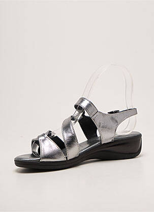 Sandales/nu pieds tissage satiné talon de 4 à 6cm argent SAIMON femme