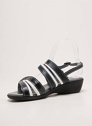Sandales/nu pieds tissage satiné talon de 4 à 6cm noir SAIMON femme