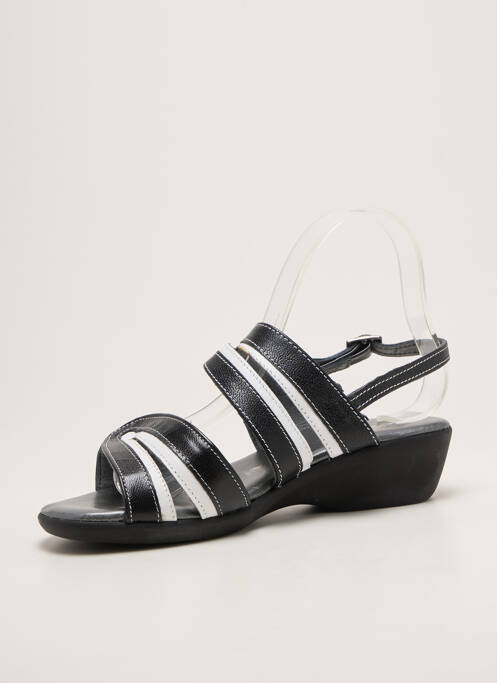 Sandales/nu pieds tissage satiné talon de 4 à 6cm noir SAIMON femme