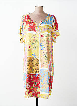 Chemise de nuit imprimé fantaisie jaune LE CHAT femme