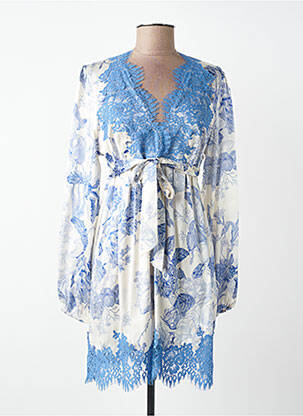 Nuisette/combinette effet matière satinée bleu MARJOLAINE femme