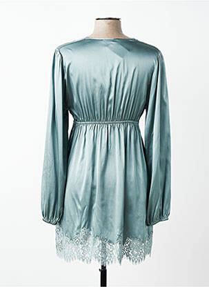 Déshabillé manches longues bleu MARJOLAINE femme