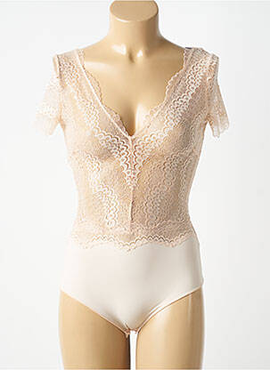Body coupe cintrée manches courtes beige SIMONE PERELE femme