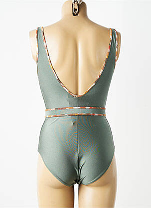 Maillot de bain 1 pièce effet matière satinée vert MARIE JO femme
