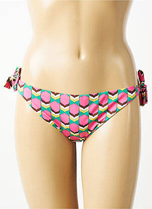 Bas de maillot de bain imprimé fantaisie culotte rose TESSY femme