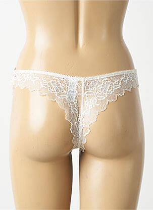 Tanga effet matière satinée blanc WACOAL femme