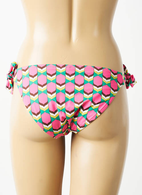 Bas de maillot de bain imprimé fantaisie culotte rose TESSY femme