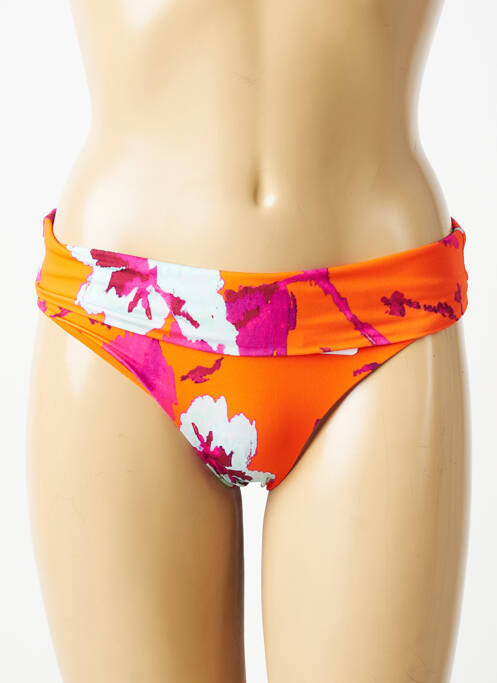 Bas de maillot de bain imprimé fantaisie culotte orange CHANTELLE femme