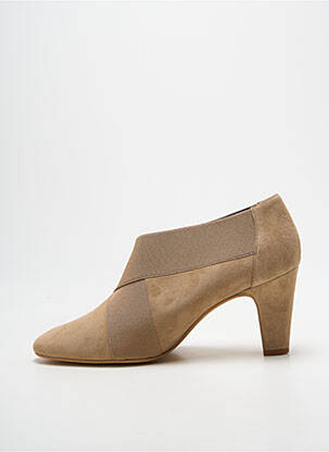 Bottines/boots bout rond talon de 7 à 9cm beige ANDREA DAPHANE femme