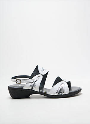 Sandales/nu pieds tissage satiné talon de 4 à 6cm argent SAIMON femme