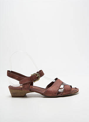 Sandales/nu pieds tissage satiné talon plat jusqu'à 3cm violet SAMOA femme