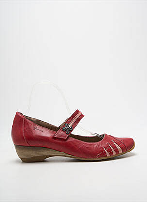 Ballerines fermeture scratch talon plat jusqu'à 3cm rouge DORKING femme