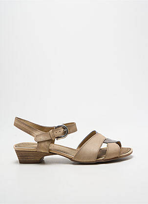 Sandales/nu pieds tissage satiné talon plat jusqu'à 3cm beige SAMOA femme