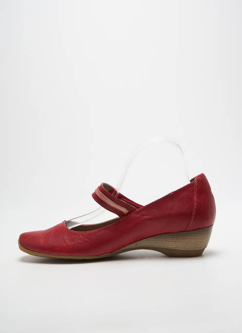Ballerines fermeture scratch talon plat jusqu'à 3cm rouge DORKING femme