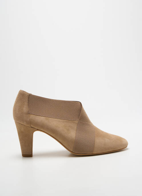 Bottines/boots bout rond talon de 7 à 9cm beige ANDREA DAPHANE femme